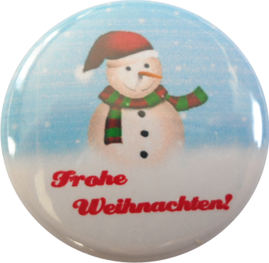 Schneemann "Frohe Weihnachten" Button Schneemann "Frohe Weihnachten" Button
